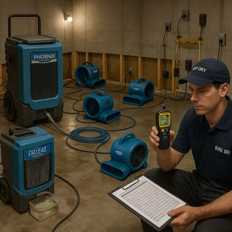 Structural Drying and Dehumidification process in Wilder, VT